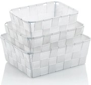 Kela Alvaro tárolókosár szett 3 darabos, fehér