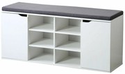 Kesper 15918 Cipőtartó ülőpárnával, fehér, 103 x48 x 30,5 cm
