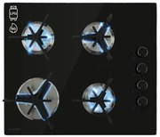 Klarstein Trifecta 4, gázfőzőlap, 4 háromszögletű égő, üvegkerámia, fekete