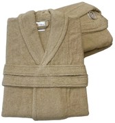 Frottír deluxe unisex fürdőköpeny Bézs TiaHome - S/M