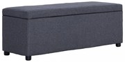 sötétszürke poliészter pad tárolórekesszel 116 cm