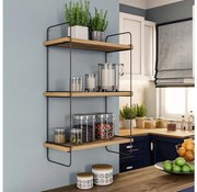 Fali polc PULALIS 66x40 cm barna/fekete