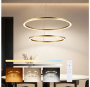 Brilagi - LED dimmelhető kábelre függesztett csillár PORTOFINO LED/98W/230V átm. 80 cm arany +távirányító