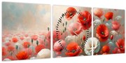 Kép - Pipacsok festménye (órával) (90x30 cm)