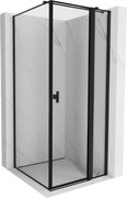 Mexen Mist T zuhanykabin jobbos nyílású 80 x 80 cm, fekete keret, fekete - 8A4T-080-080-70-70-P