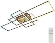 Brilo - LED Dimmelhető felületre szerelhető csillár FRAME LED/51W/230V barna/arany + távirányító