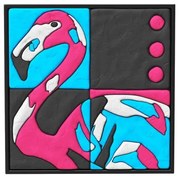 Kreatív készlet anyaggal 3D festéshez - Flamingo 30x30cm