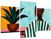 Kép - Nő virággal (90x60 cm)