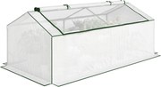 Outsunny fóliás mini üvegház PE hálós ablakkal — téltűrő fóliás üvegház erkélyre és kertbe, paradicsomház, 180 x 90 x 70 cm, fehér | Aosom