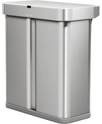 Simplehuman Érintésmentes, hangvezérlésű szemetes szelektív hulladékokhoz, 58 l, rozsdamentes acél