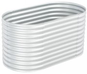 ezüstszínű horganyzott acél kerti magaságyás 160 x 80 x 81 cm