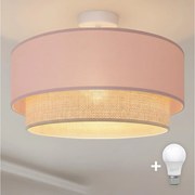 Brilagi - LED felületre szerelhető mennyezeti csillár BOHO BOBO 1xE27/60W/230V átm. 40 cm rózsaszín/krémszínű