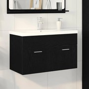 Mosdókagyló szekrény Fekete tölgy 80 x 38.5 x 46 cm Faanyag