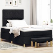 Box Spring Ágy matraccal és paddal Fekete 120x200 cm Szövet