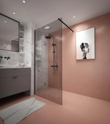 Erga Paris, Beépíthető zuhanyfal 120x200 cm, 8 mm-es szürke üveg, fekete profil, ERG-V02-PARIS-120x200-GR-BK