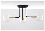 Jupiter 2039 - Felületre szerelhető csillár BURANO 3xG9/10W/230V fekete/arany/átlátszó