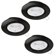 Eglo 901755 - KÉSZLET 3x LED Beépíthető lámpa FAVAZZINA 1xGU10/4W/230V fekete