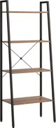 vidaXL 4 szintes sötétbarna és fekete állópolc 56 x 35 x 140 cm