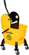 HOMCOM Tisztítókocsi Vödör Kihúzóval 26 Liter, Sárga, 44cm x 36cm x 90cm | Aosom