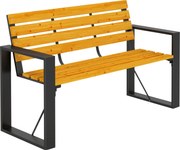 Outsunny 2 személyes időjárásálló lamellás kerti pad karfákkal — 136 x 54 x 82 cm (natúr fa) | Aosom