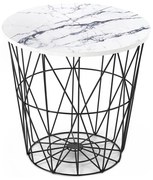 Kávésasztal HARISSA 41x42 cm fekete/fehér márvány dekoráció