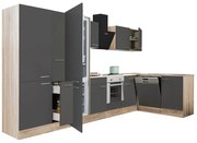 Yorki 370 sarok konyhabútor alsó sütős, alulfagyasztós hűtős kivitelben