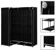 fekete sarokruhásszekrény 130 x 87 x 169 cm