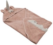 Rózsaszín pamut kapucnis gyerek törölköző 75x75 cm Unicorn – Kindsgut