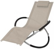 krémszínű geometrikus formájú kültéri acél napozóágy