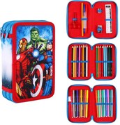 Háromszintes iskolai tolltartó Bosszúálló Hulk töltettel