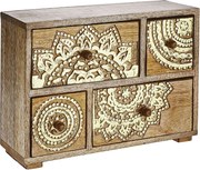 BALI mangófa tárolódoboz fiókokkal, 29 x 22 cm