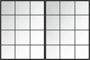 vidaXL 2 db fekete fém fali tükör 80x60 cm