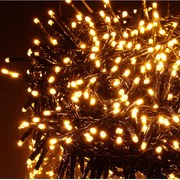 800 LED-es BOA fényfüzér, kültéri-beltéri hálózati adapteres, időzíthető 6/18 órás, 8 féle fényjátékkal, meleg fehér és sárga LED-del, 16 m, IP44