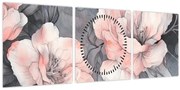 Kép - Virágok vázlata (órával) (90x30 cm)