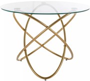 Orbit kerek étkezőasztal víztiszta/arany