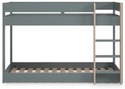 Szürkészöld emeletes gyerekágy ágyráccsal 90x190 cm Angel – Marckeric