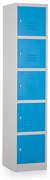 Fém szekrény - 5 doboz, 38 x 45 x 185 cm, csavaros zár, kék - ral 5012