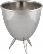 Alumínium Virágtartó ezüst fényes loft virágtartó kerek háromlábú 23cm