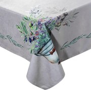 Abrosz dekoratív SUMMER1 140x180 világosszürke lila levendula csokrok