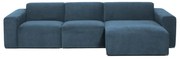Kék kordbársony sarokkanapé (jobb oldali) Sting – Scandic