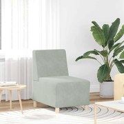 moduláris kanapé karfa nélkül világosszürke bársony 55 cm