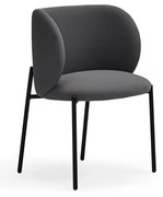 Sötétszürke kárpitozott étkezőfotel szett 2 db-os Mogi – Teulat