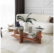 Asir Kávésasztal BABYLON 40x105 cm barna/átlátszó 552NOS1435