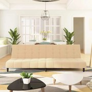 kétszemélyes krémszínű bársony kanapéágy