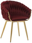 Bordó-arany bársony szék LUX 84cm