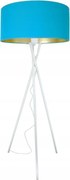 Modern állólámpa türkiz lámpabúra+arany közép LEDHáromlábú