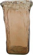 Újrahasznosított üveg váza barna 13x22cm