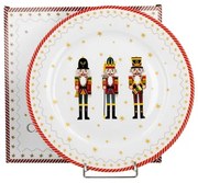 Karácsonyi porcelán diótörős lapostányér díszdobozban Christmas Nutcracker