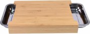 Bambusz vágódeszka alumínium csepptálca 40 x 30 x 6 cm