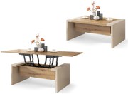 Mazzoni SPACE Artisan Tölgy/Bézs (Pezsgő) - NYITHATÓ/MAGASÍTHATÓ DOHÁNYZÓASZTAL ÉTKEZŐASZTAL ÉS DOHÁNYZÓASZTAL EGYBEN